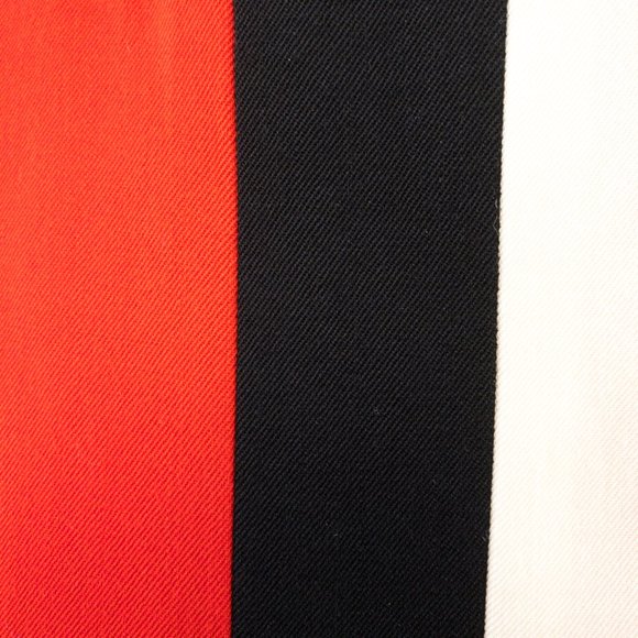 Vintage 80s 10 Wool Colorblock Stripe Dress Red - Picture 6 of 11